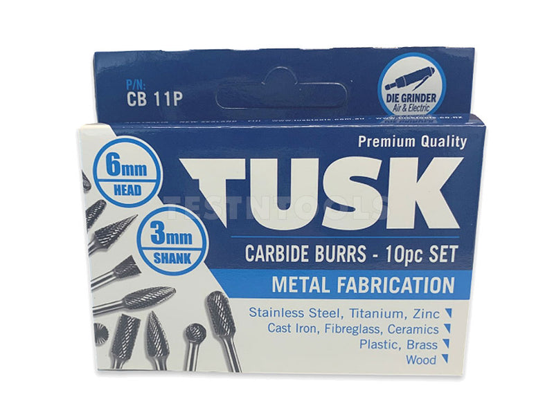 Tusk Carbide Burr Set 3mm Shank 10 Piece CB11P For Dremel