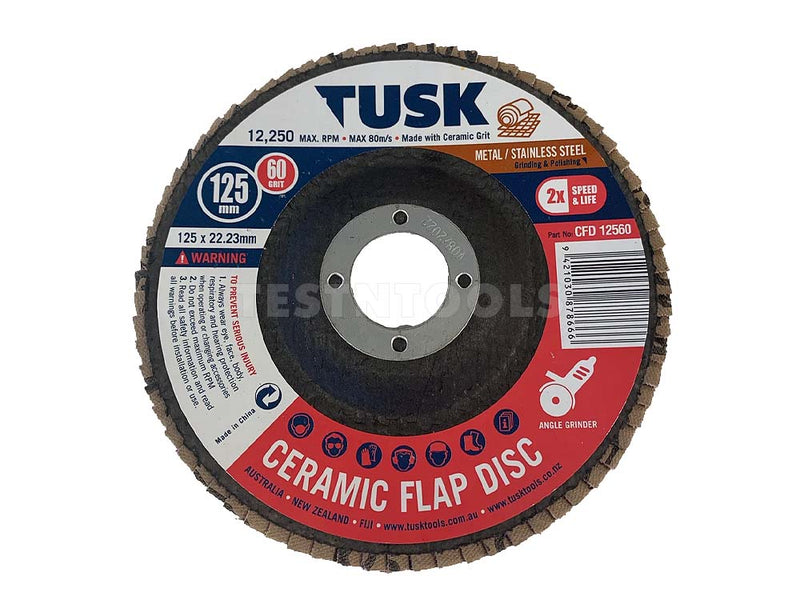 Tusk Ceramic Flap Disc 125mm 36 Grit CFD12536