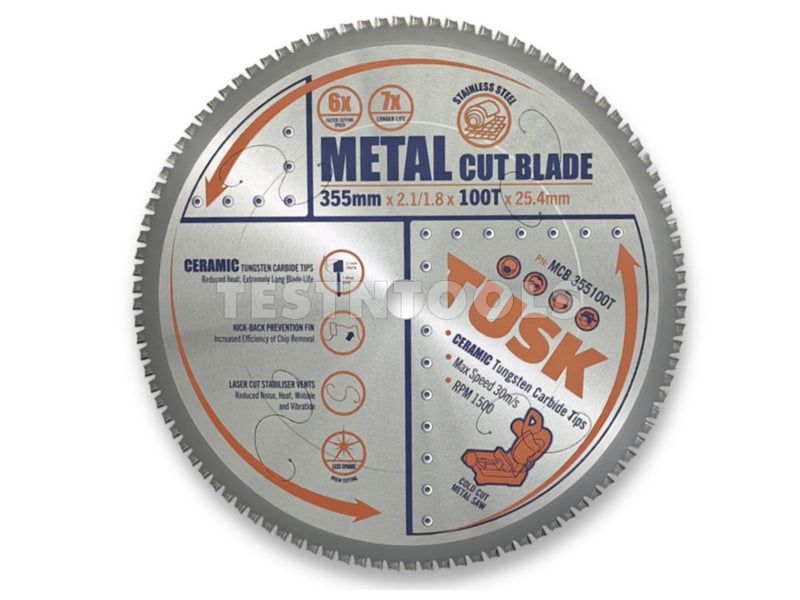 Tusk Ceramic Tungsten Carbide Metal Cut Blade 185mm MCB18548T
