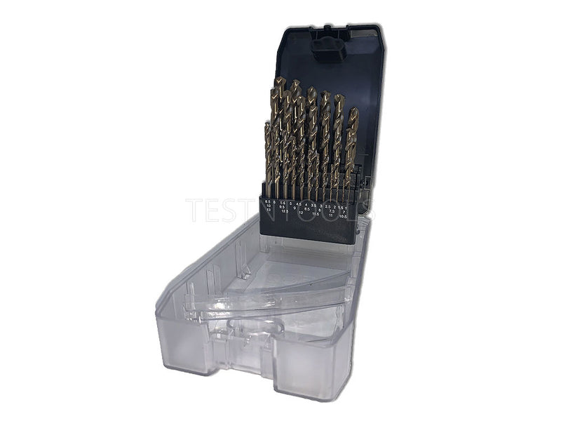 Tusk Cobalt HSS Drill Bits Set M42 1mm - 13mm x 0.5mm 25 Piece CHSS252