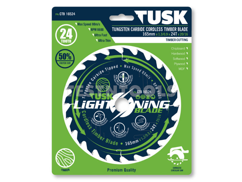 Tusk Cordless Timber Blade 165mm 52T CTB16552