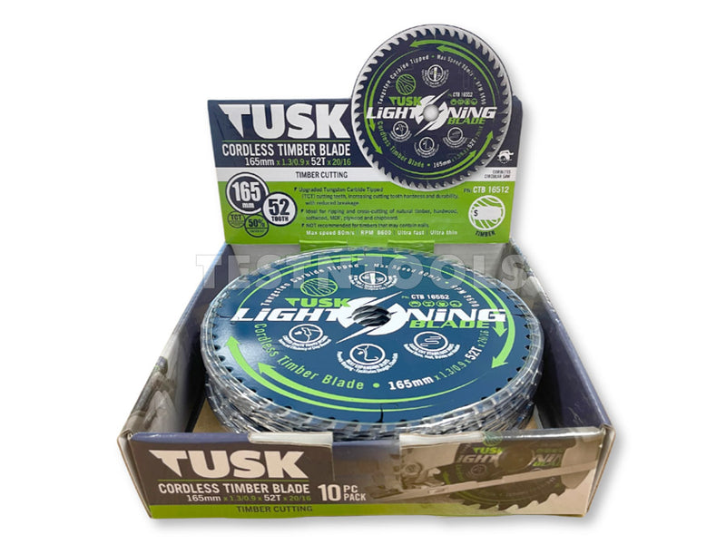 Tusk Cordless Timber Blade 185mm 52T 10 Piece CTB18512