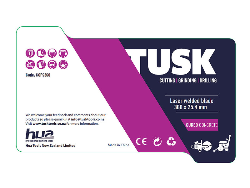 Tusk Cured Concrete Floor Saw Blade 360mm CCFS360
