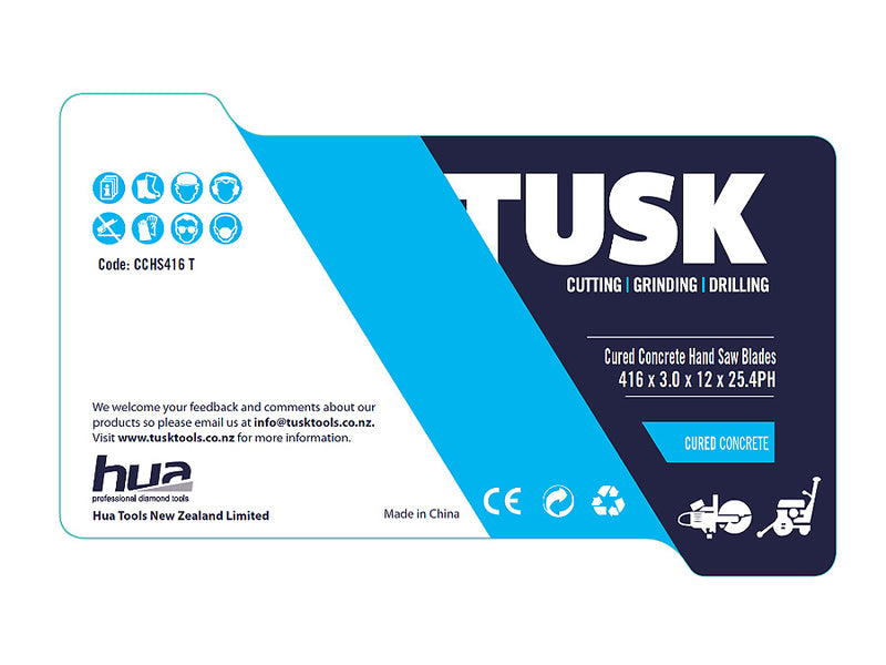 Tusk Cured Concrete Hand Saw Blade 416mm Turbo CCHS416T
