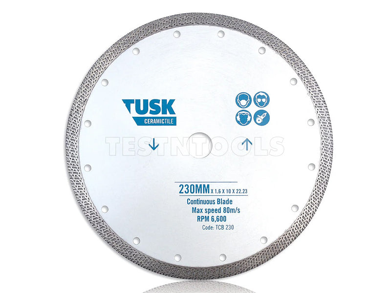 Tusk Diamond Blade Continuous Tile 230mm Big Bore TCB230BB