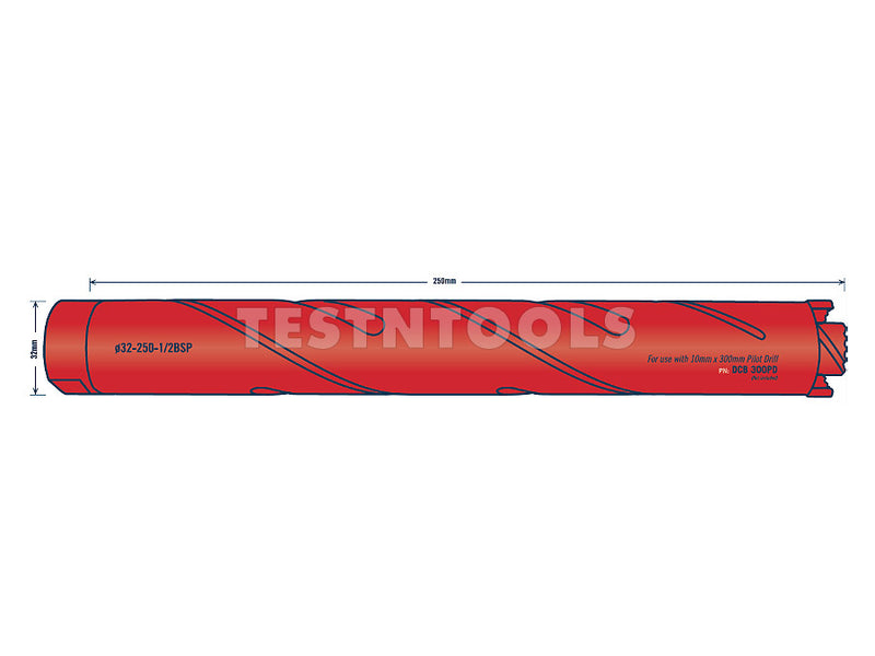 Tusk Diamond Dry Core Drill 250mm x 32mm DCB32