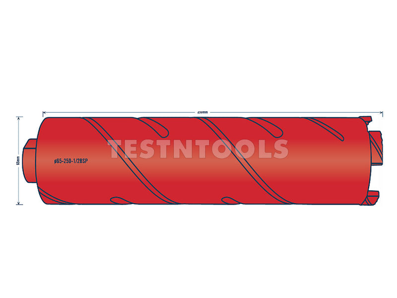 Tusk Diamond Dry Core Drill 250mm x 65mm DCB65