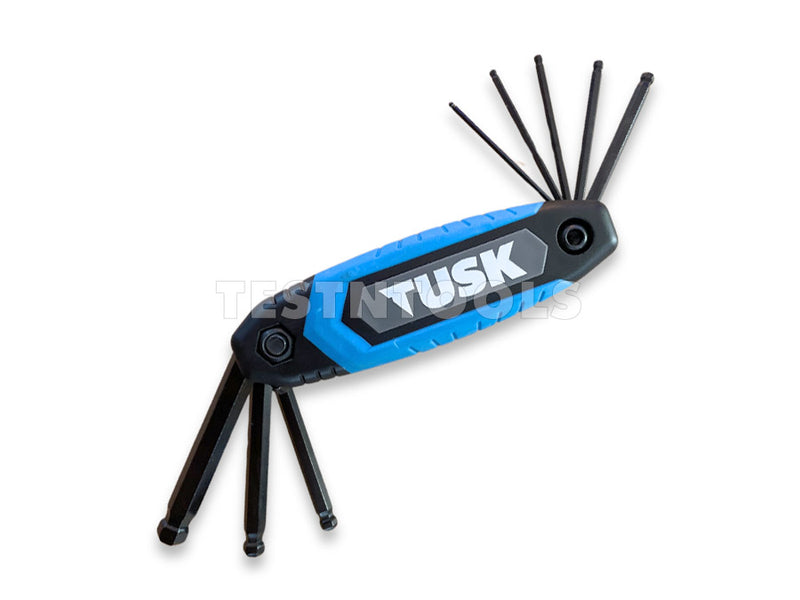 Tusk Folding Hex Ball End Key Set 8 Piece Metric TKS8FH