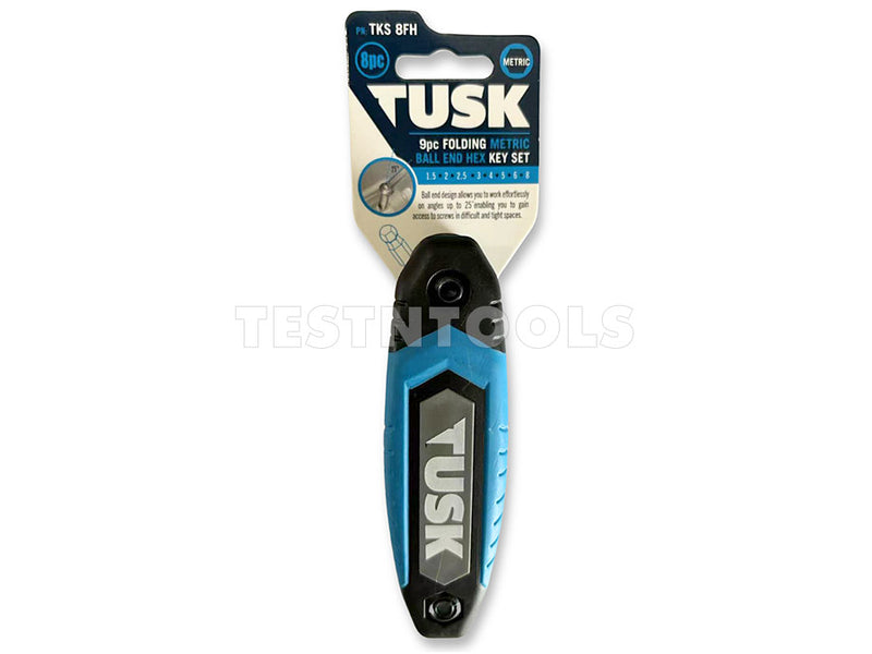 Tusk Folding Hex Ball End Key Set 8 Piece Metric TKS8FH