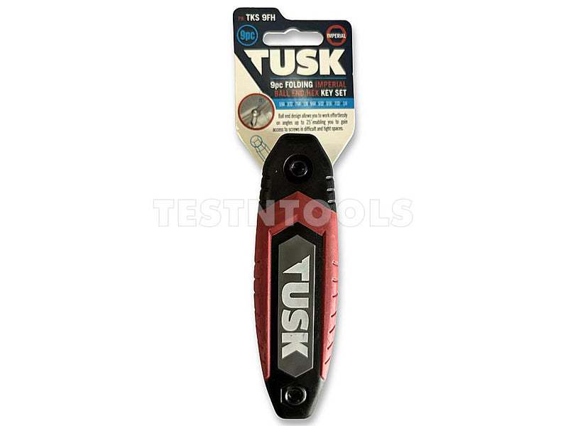 Tusk Folding Hex Ball End Key Set 9 Piece Imperial TKS9FH
