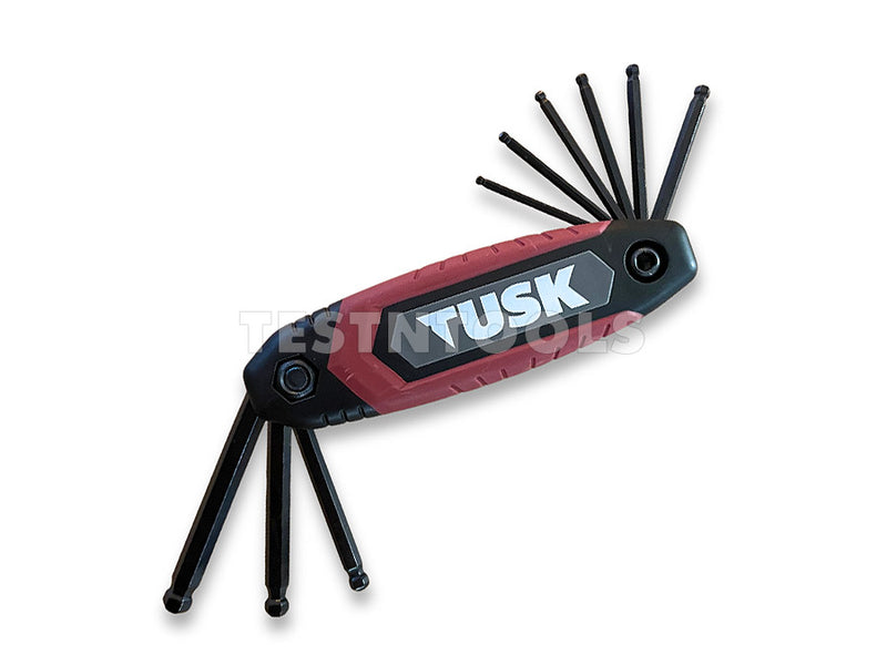 Tusk Folding Hex Ball End Key Set 9 Piece Imperial TKS9FH