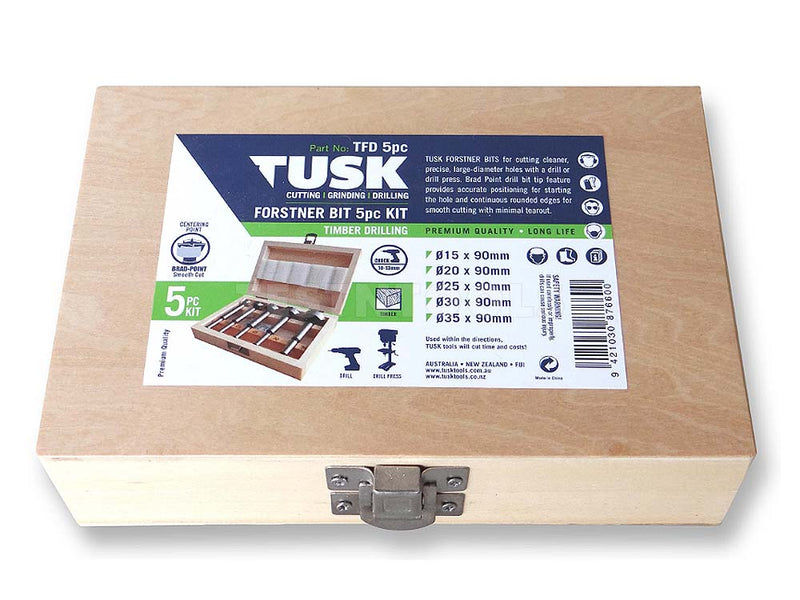 Tusk Forstner Drill Bits Set 15mm - 35mm 5 Piece TFD5pc