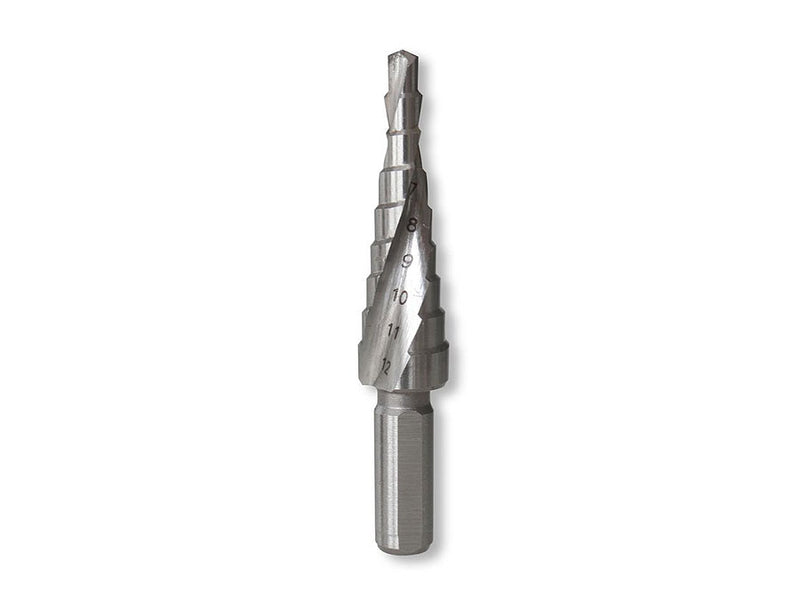 Tusk HSS Step Drill Bit 4mm - 12mm Straight Shank HSD12S