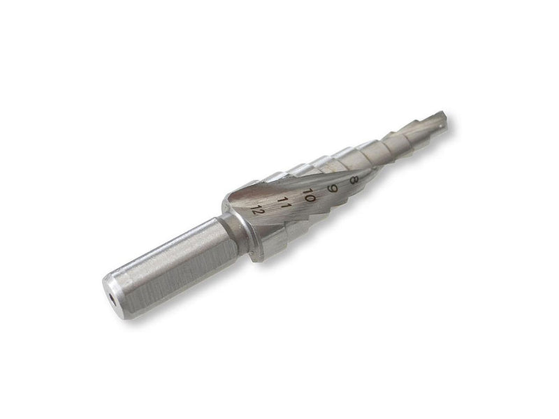 Tusk HSS Step Drill Bit 4mm - 12mm Straight Shank HSD12S