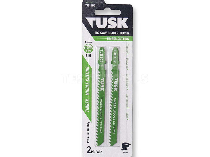 Tusk Jigsaw Blade for Timber 100mm 8TPI 2 Piece TJB102