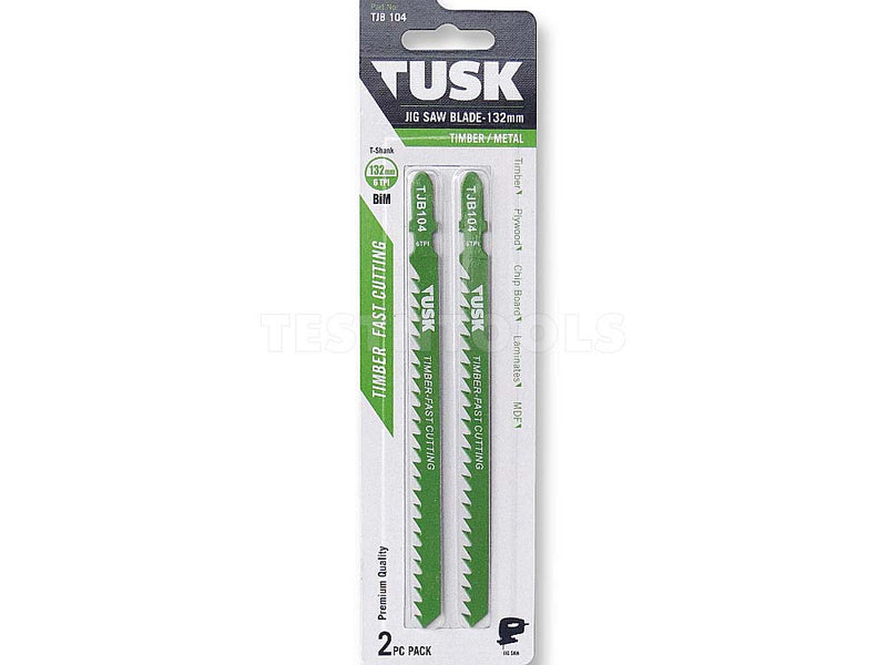 Tusk Jigsaw Blade for Timber 132mm 6TPI 2 Piece TJB104