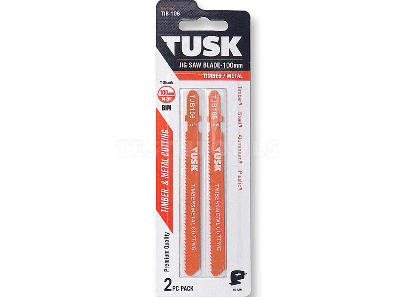 Tusk Jigsaw Blade for Timber & Metal 100mm 14TPI 2 Piece TJB106