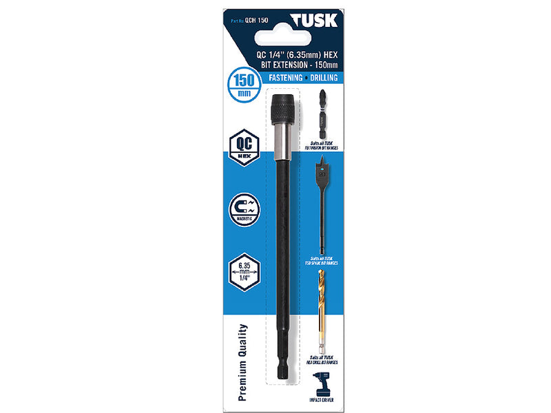 Tusk QC Hex Bit Extension 1/4" x 150mm QCH150