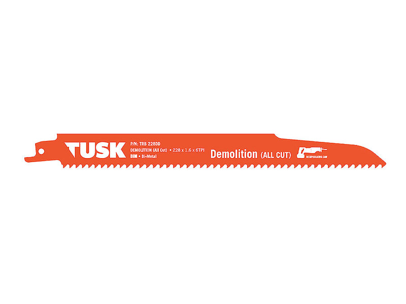Tusk Sabre Saw Blade For Demolition 228mm 5 Piece TRB228DD
