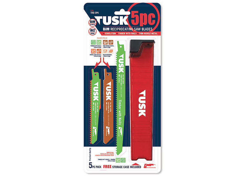Tusk Sabre Saw Blades Set 150mm 5 Piece TRB5PK