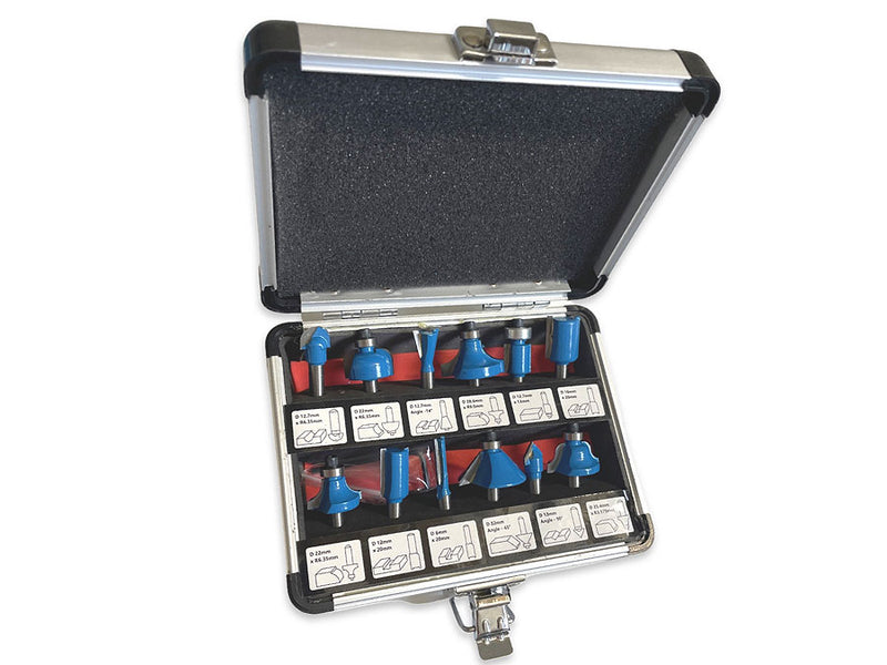 Tusk TCT Router Bits Set 1/4" 12 Piece RBT122