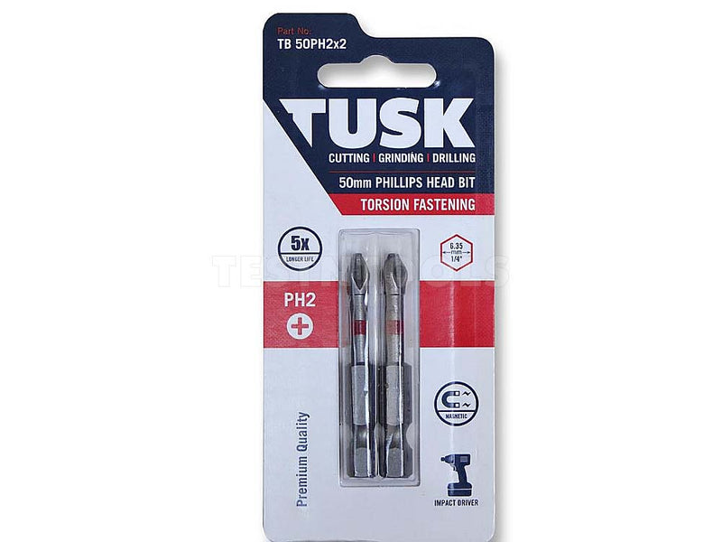Tusk Torsion Bit 50mm x PH2 2 Piece TB50PH2x2