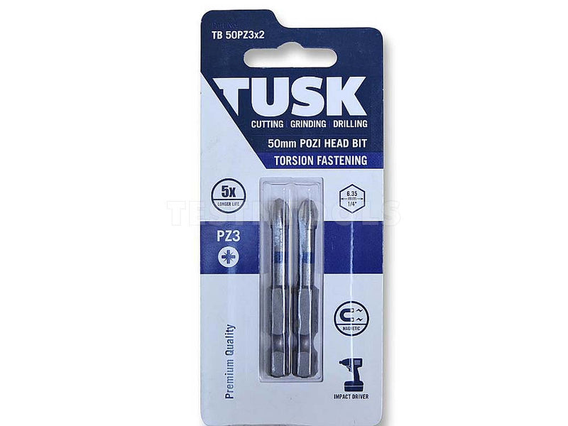 Tusk Torsion Bit 50mm x PZ3 2 Piece TB50PZ3x2