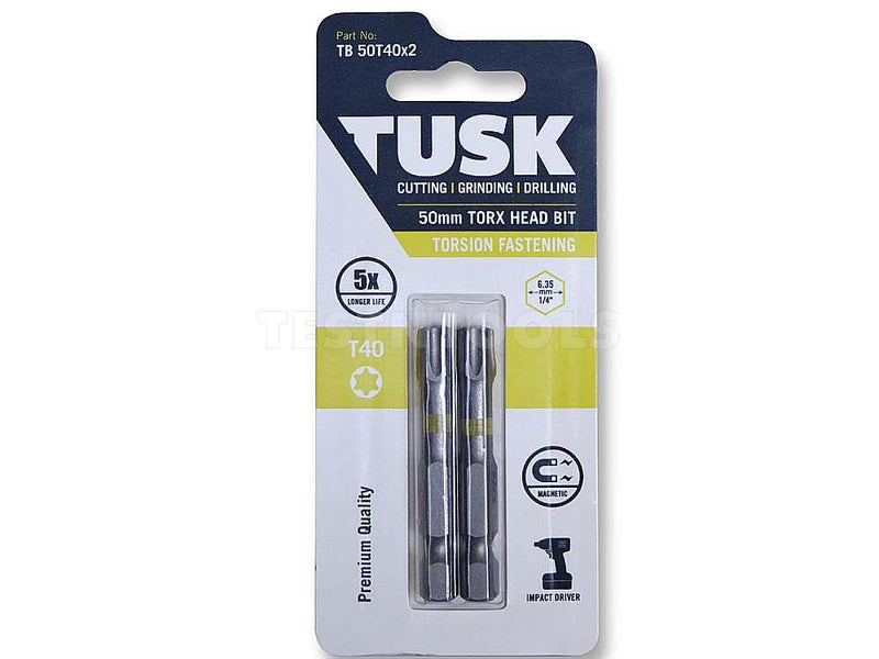 Tusk Torsion Bit 50mm x Torx40 2 Piece TB50T40x2