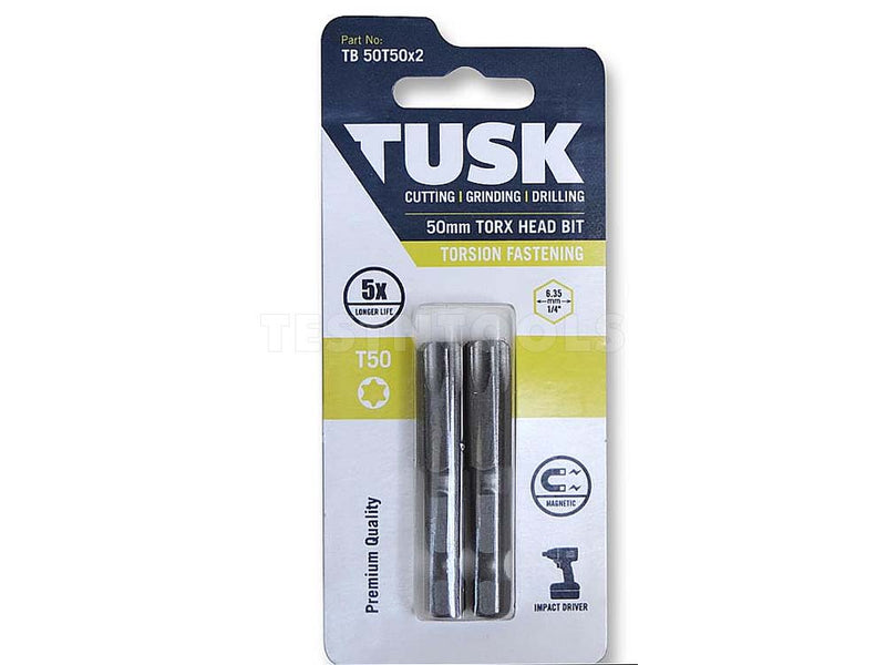 Tusk Torsion Bit 50mm x Torx50 2 Piece TB50T50x2