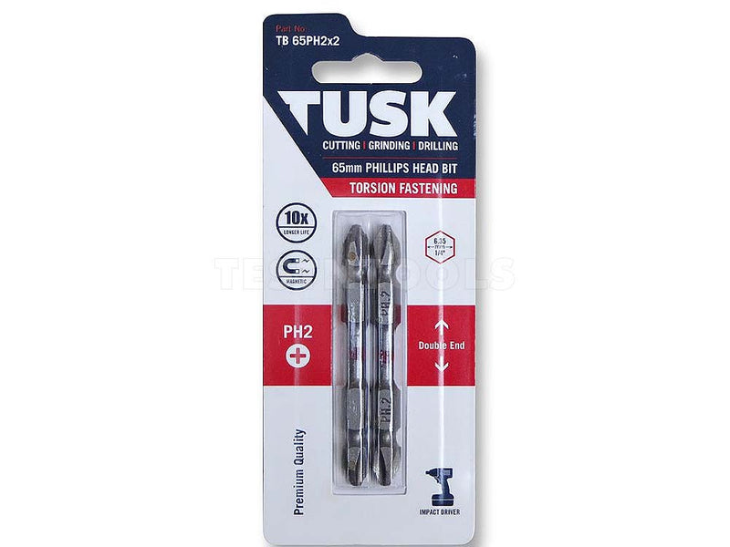 Tusk Torsion Bit Double Ended 65mm x PH2 2 Piece TB65PH2x2