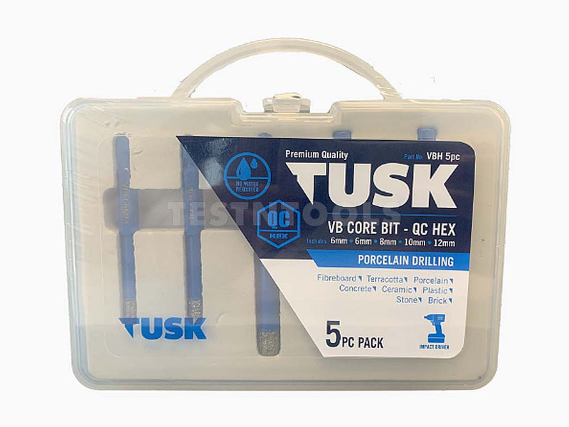 Tusk VB Diamond Core Bits Set QC Hex 5 Piece VBH5PC