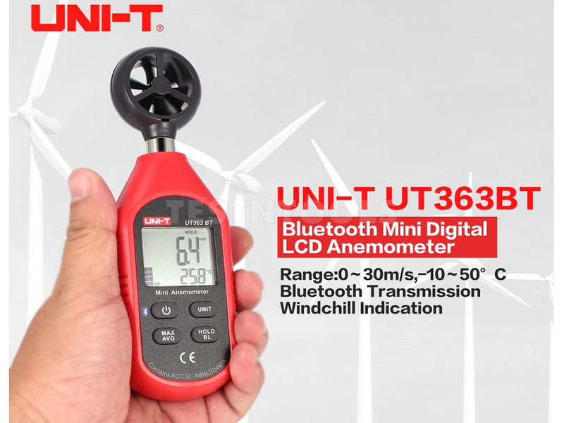 UNI-T Digital Mini Anemometer Wind Speed Meter UT363BT