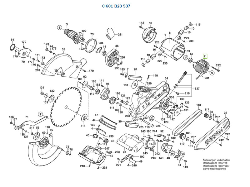 Bosch GCM12SD Spare Part Number 2 - Fields 1609203L69