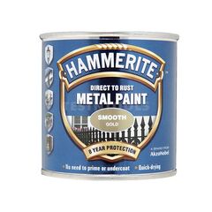 HAMMERITE DIRECT TO RUST METAL PAINT SMOOTH GOLD 250ML PAIS-025G