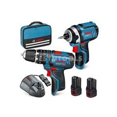 BOSCH 12V 2PC 2.0AH BRUSHED HAMMER DRILL/IMPACT DRIVER COMBO KIT SCBR 0615990L1H