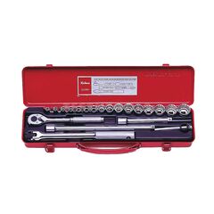 KOKEN SOCKET SET 3/8" DRIVE 6MM - 22MM 12PT 21 PIECE 3206M