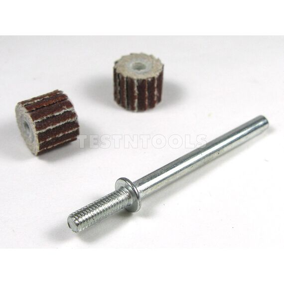 DESIC FLAPWHEEL 08MM 320 GRIT 2 PIECES AND MANDREL