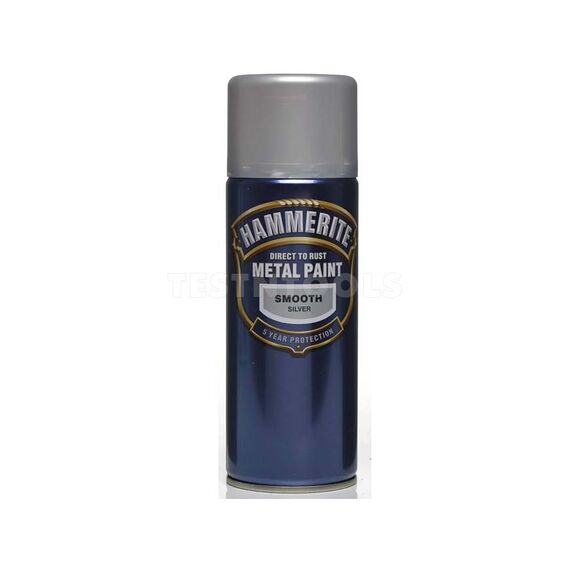 HAMMERITE DIRECT TO RUST METAL PAINT AEROSOL SMOOTH SILVER 400ML PAIS-040S