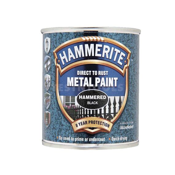 HAMMERITE DIRECT TO RUST METAL PAINT HAMMERED FINISH BLACK 2.5LITRE PAIH-2.5B