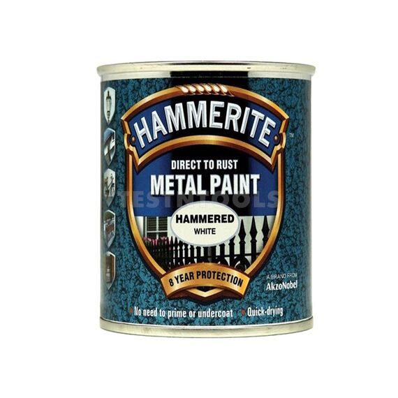 HAMMERITE DIRECT TO RUST METAL PAINT HAMMERED FINISH WHITE 2.5LITRE PAIH-2.5W