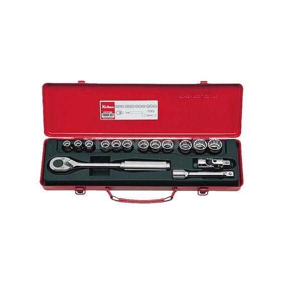 KOKEN SOCKET SET 1/2" DRIVE 10MM - 22MM 12PT 15 PIECE 4223M