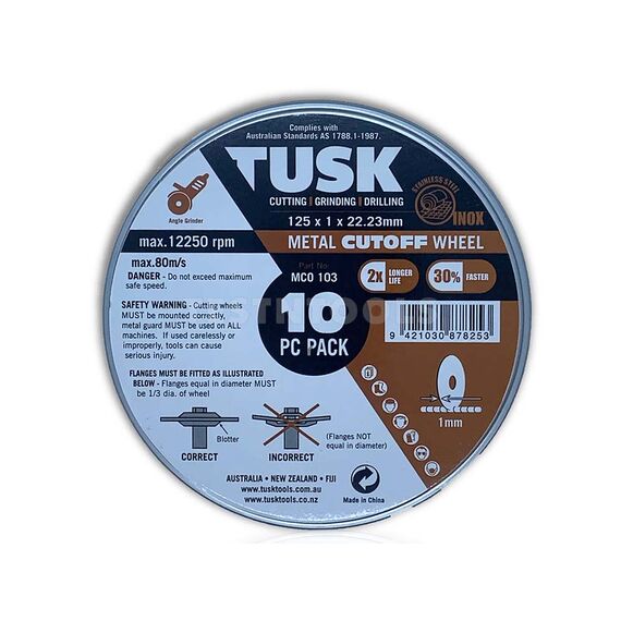 TUSK METAL CUT OFF WHEEL 105MM 10 PIECE MCO101