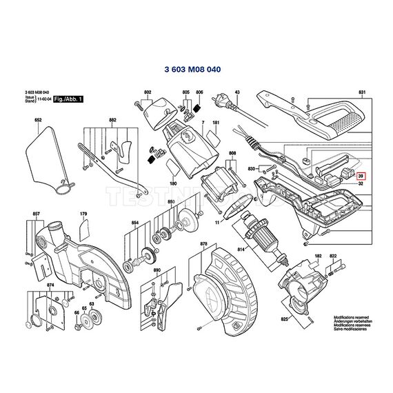 BOSCH PCM1800SD SPARE PART NUMBER 39 - TRANSFORMER